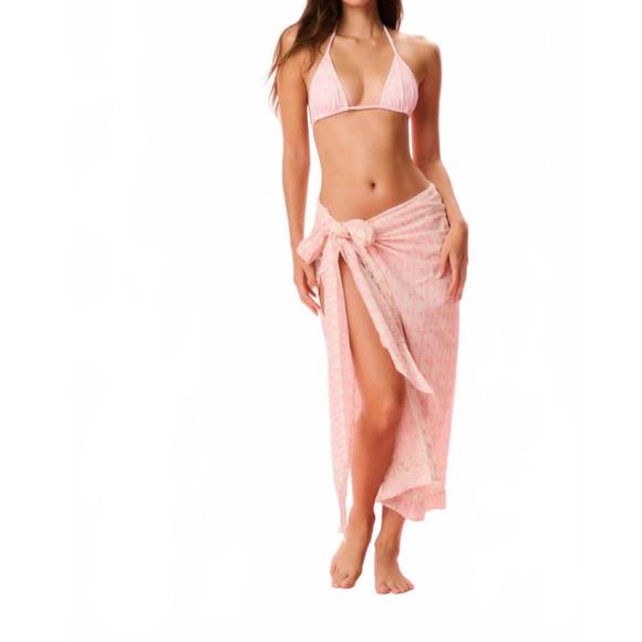 NEW LOVESHACKFANCY emabella heirloom print sarong in strawberry macaroon - Picture 1 of 5
